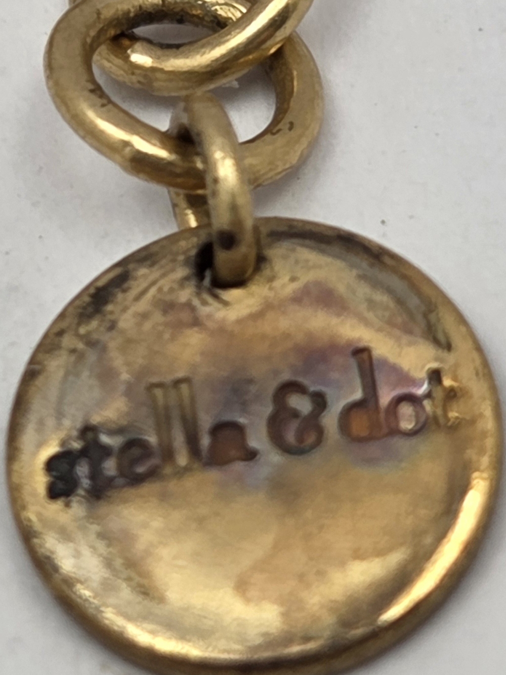 Stella & Dot Art Deco Statement Necklace Gold Tone Green Black Geometric 21" - Picture 15 of 16